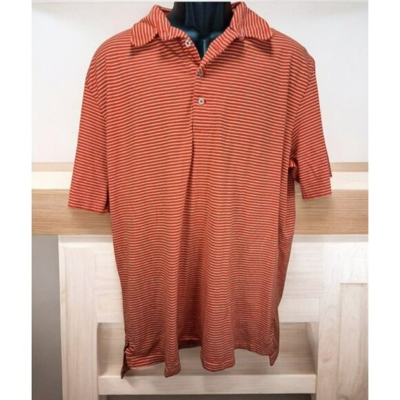 Polo Ralph Lauren Mens Orange Striped Polo XL - Picture 1 of 7